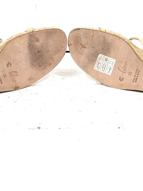 Gold suede leather open toe wedge espadrille sandal main image 6